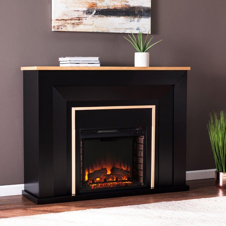 SEI 52 Inch Cardington Electric Fireplace with Industrial Mantel