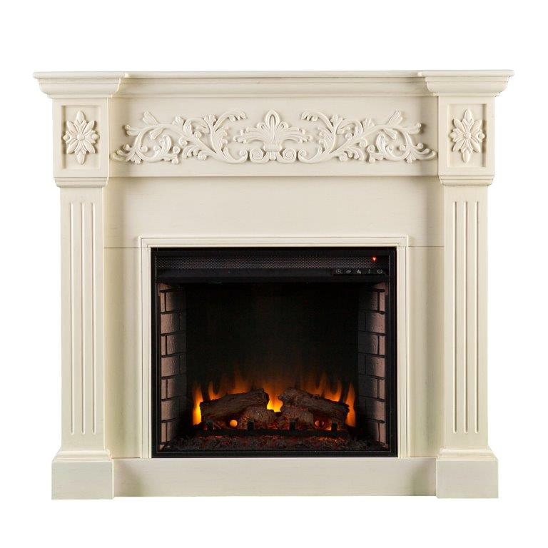 SEI 44 Inch Calvert Electric Fireplace with Carved Mantel