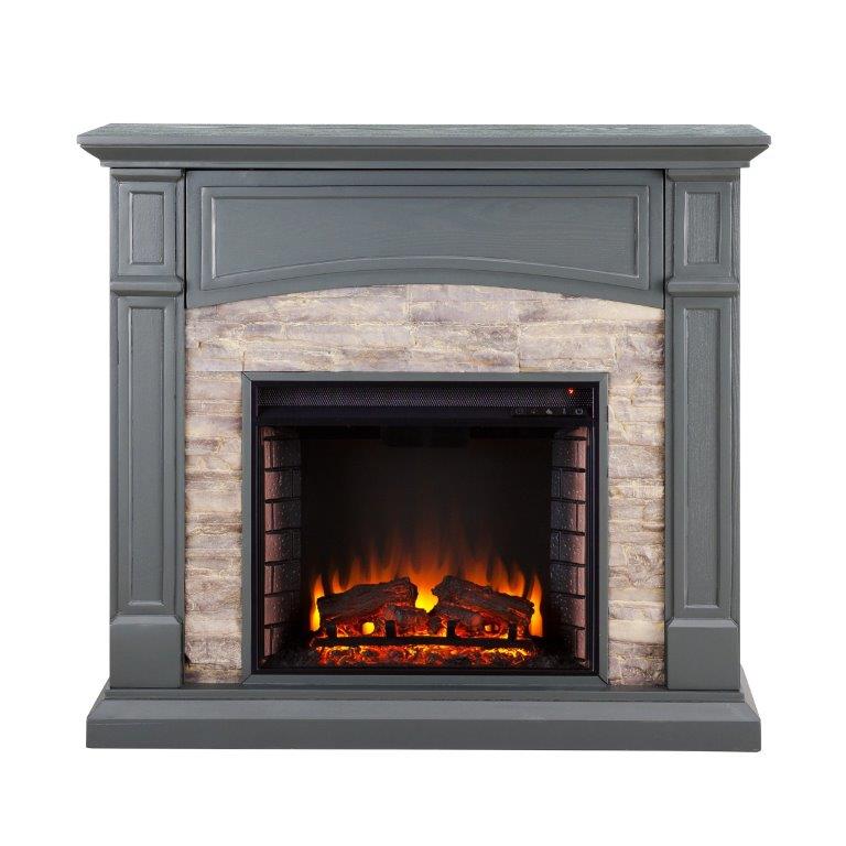SEI 46 Inch Seneca Electric Fireplace with Faux Brick Mantel