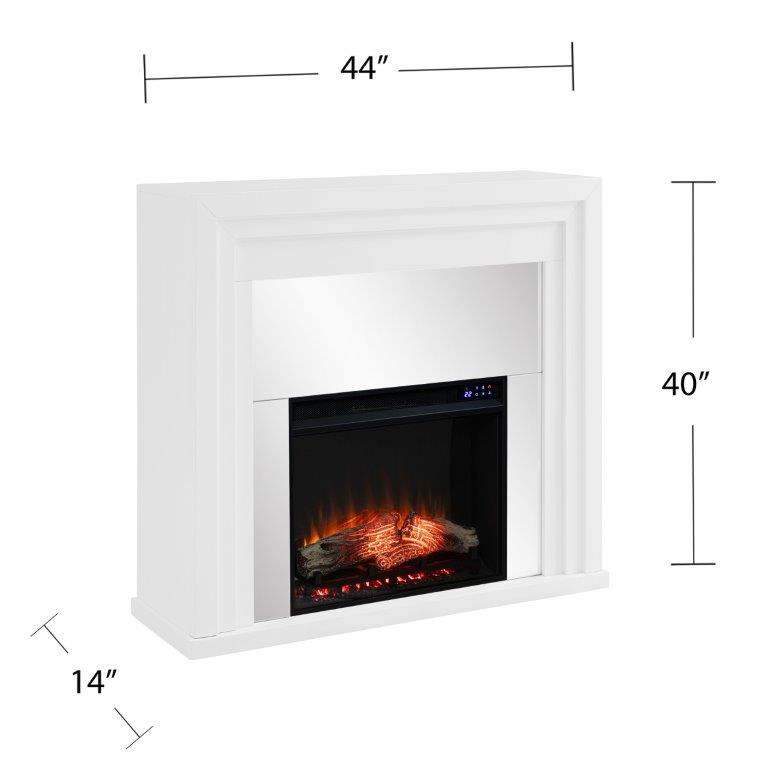 SEI 44 Inch Stadderly Electric Fireplace with Mirrored Surround