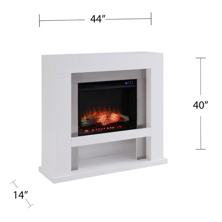 SEI 44 Inch Lirrington Stainless Steel Electric Fireplace