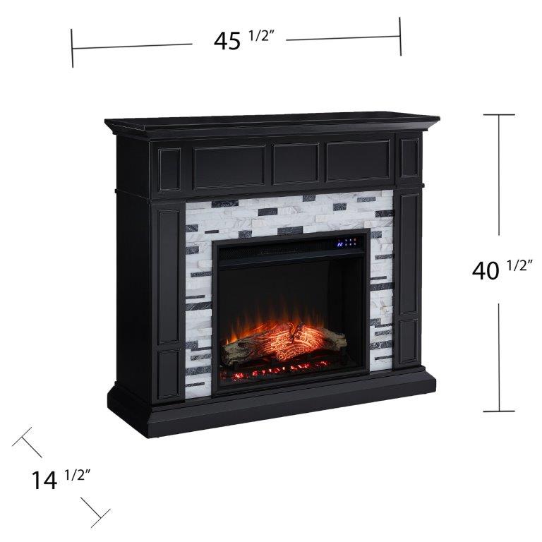 SEI 45 Inch Drovling Electric Fireplace with Marble Surround