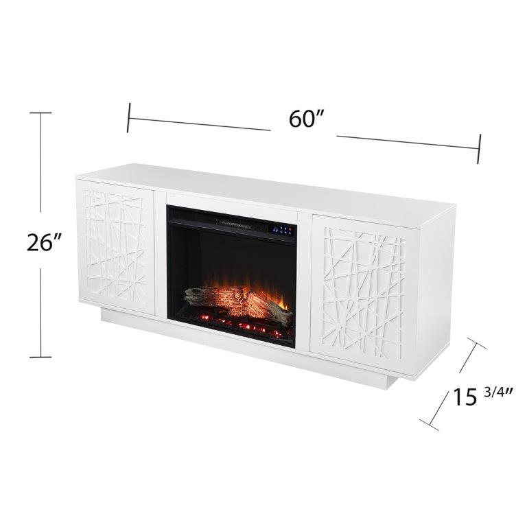 SEI 60 Inch Delgrave Electric Fireplace with Media Cabinet