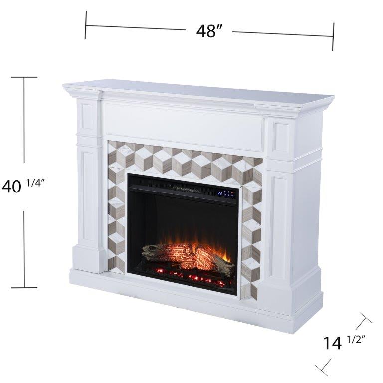 SEI 48 Inch Darvingmore Electric Fireplace with Marble Surround