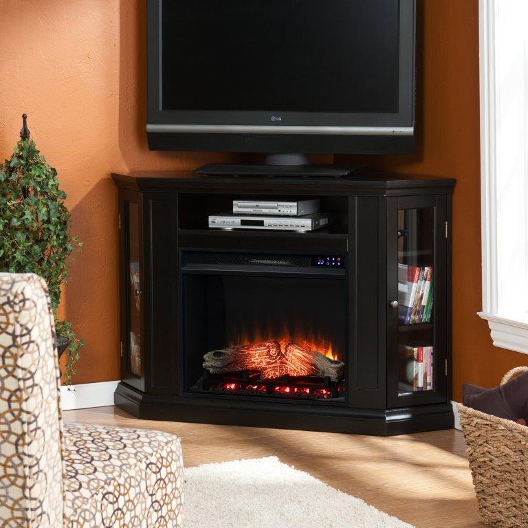 SEI 48 Inch Claremont Corner Electric Fireplace with Storage