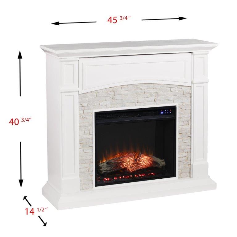SEI 46 Inch Seneca Electric Fireplace with Faux Stone Surround
