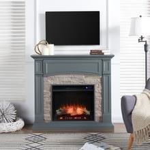 SEI 46 Inch Seneca Electric Fireplace with Faux Stone Surround