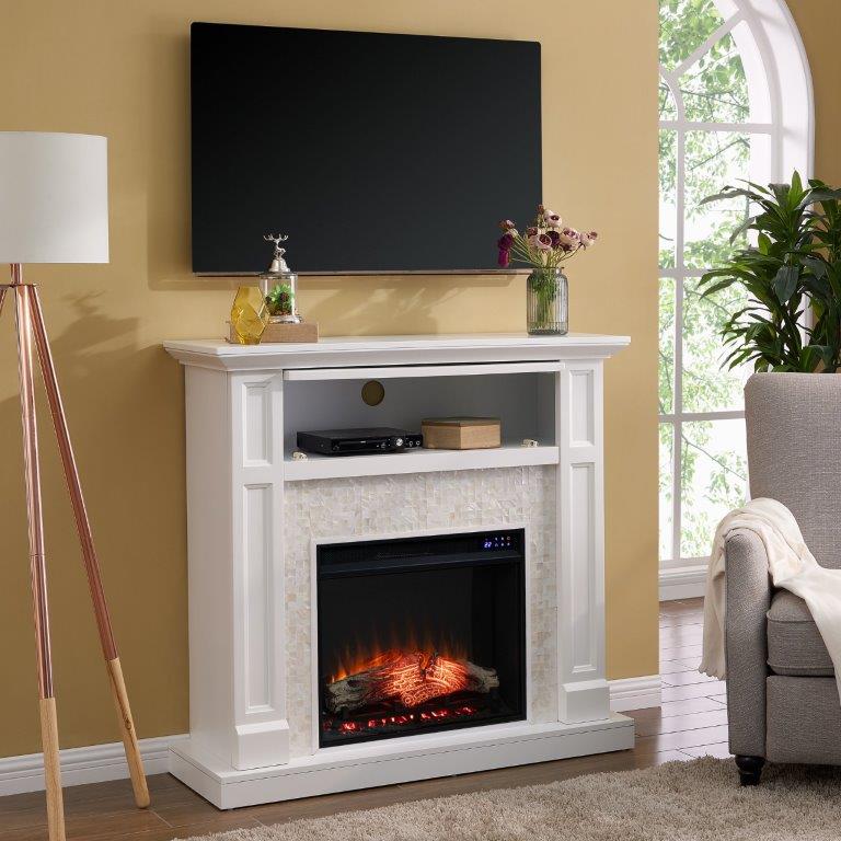 SEI 45 Inch Nobleman Electric Fireplace with Tile Surround