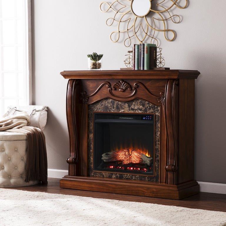 SEI 45 Inch Cardona Electric Fireplace with Faux Marble Surround