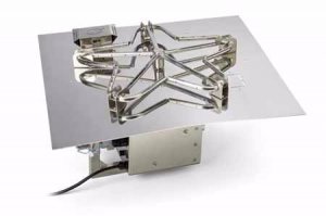 Hearth Products Controls 30 Inch Electric Ignition Square Flat Gas Fire Pit Insert - 120VAC