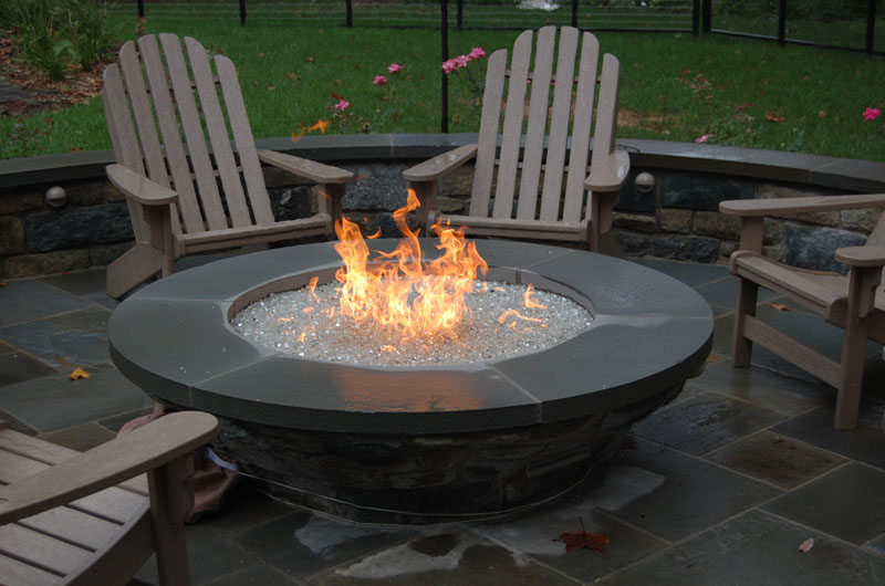 Hearth Products Controls 36" Round Electronic Ignition Gas Fire Pit Insert and30" Penta Burner - 24 Volt