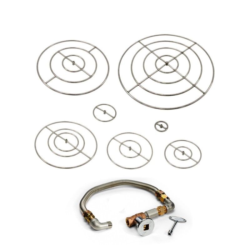 Hearth Products Controls 24" High Capacity Fire Pit Kit with Round Burner - Match Lit