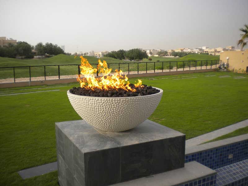 Hearth Products Controls 30" Round Electronic Ignition Gas Fire Pit Insert and24" Penta Burner - 120 Volt