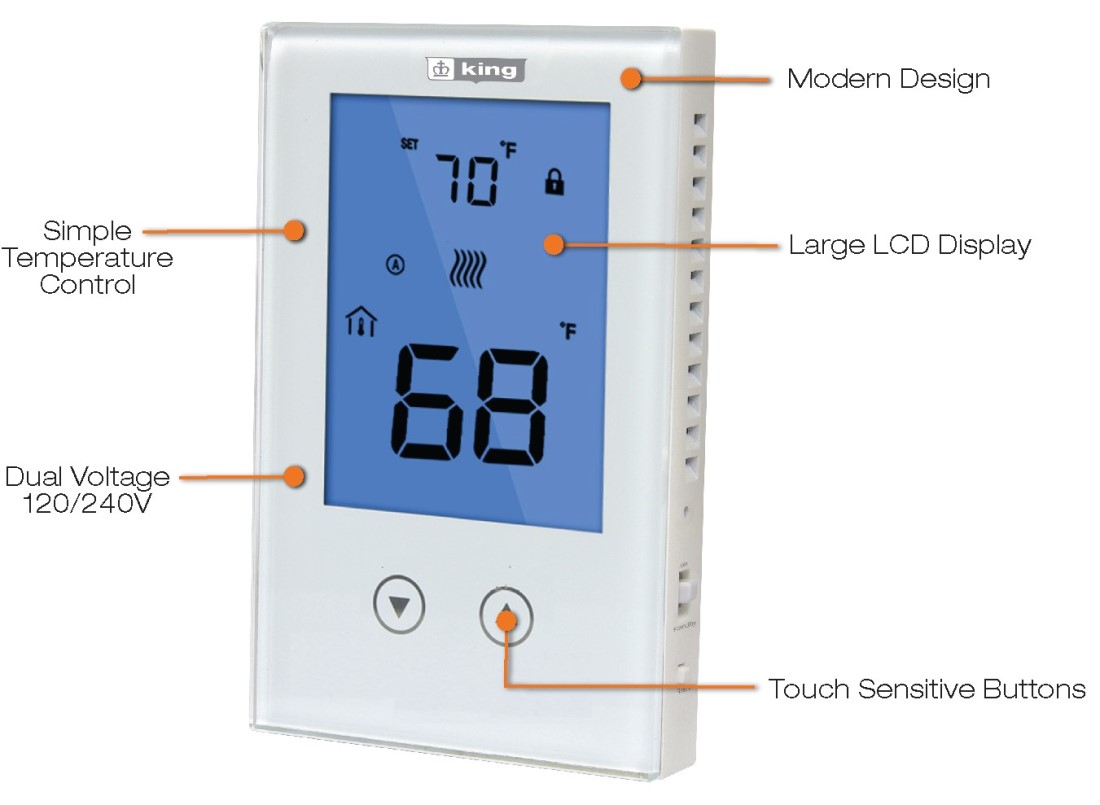 King Electrical Clear Touch Non-Programmable Thermostat