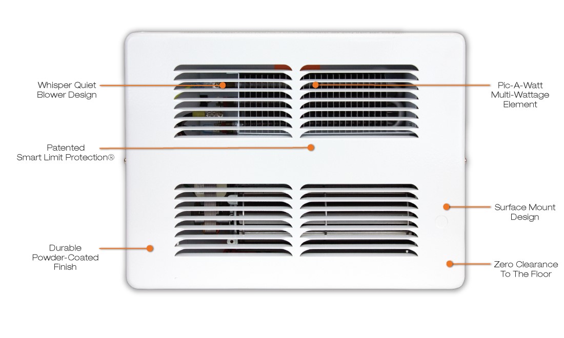 King Electrical Slim Line Surface Mounted Wall Heater