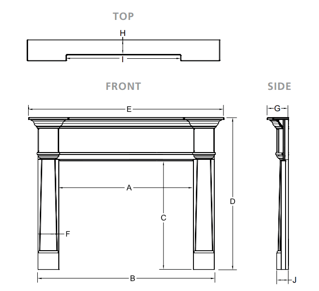 Majestic Bellevue B Wood Fireplace Mantel