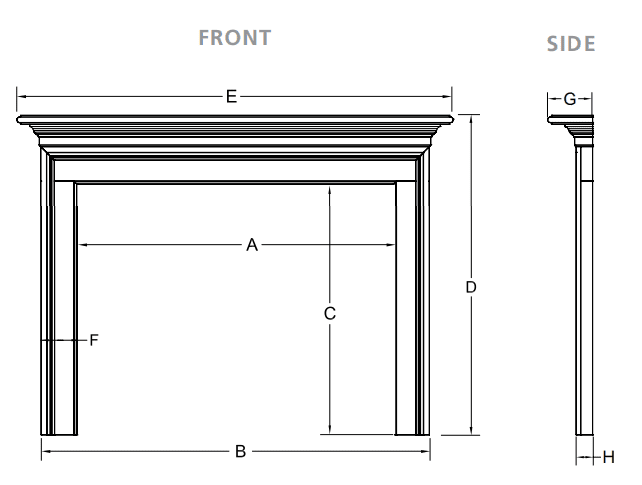 Majestic Richland A Primed MDF Wood Fireplace Mantel