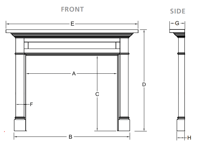 Majestic Roxborough B Flush Fireplace Mantel Surround