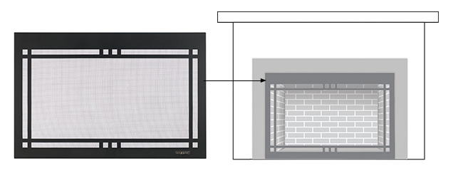 Majestic Clean Screen Rectangular Door for 35" Ruby Fireplace Inserts