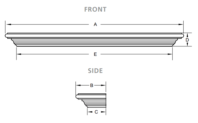 Majestic 48" Gifford Primed MDF Mantel Shelf