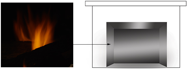 Majestic Black Glass Interior Panels - For 42" Quartz Fireplaces