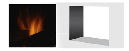 Majestic 36" Pearl II See-Through Fireplace Reflective Black Glass Interior Panels