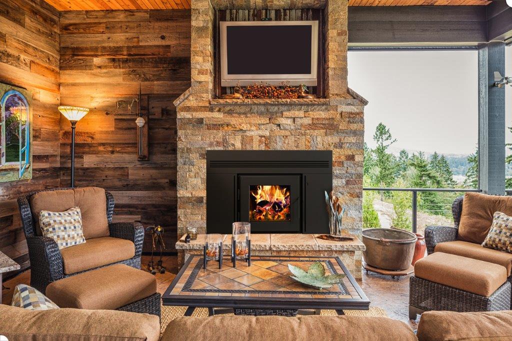 MF Fire 44 Inch Nova 2 Wood Burning Fireplace Insert