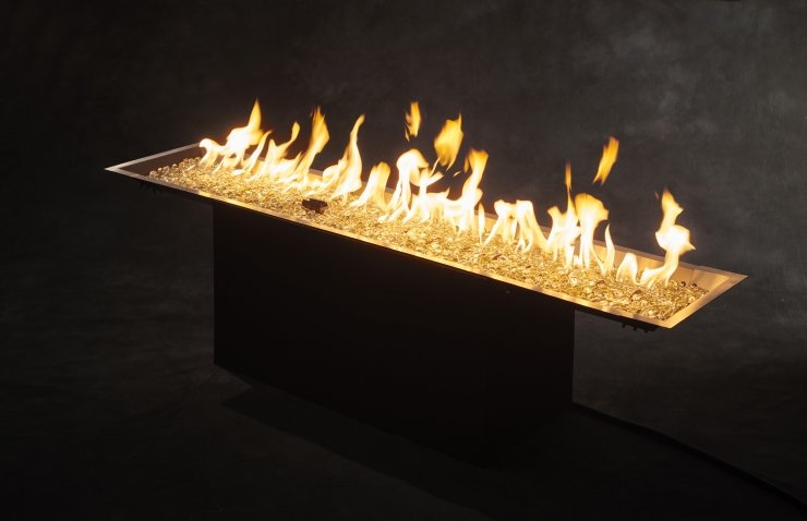 Outdoor Greatroom Company 12 x 24 Inch Linear Crystal Fire Plus Gas Burner