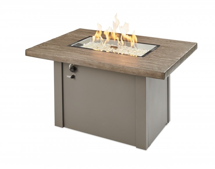 Outdoor Greatroom Company Driftwood Havenwood Rectangular Gas Fire Pit Table