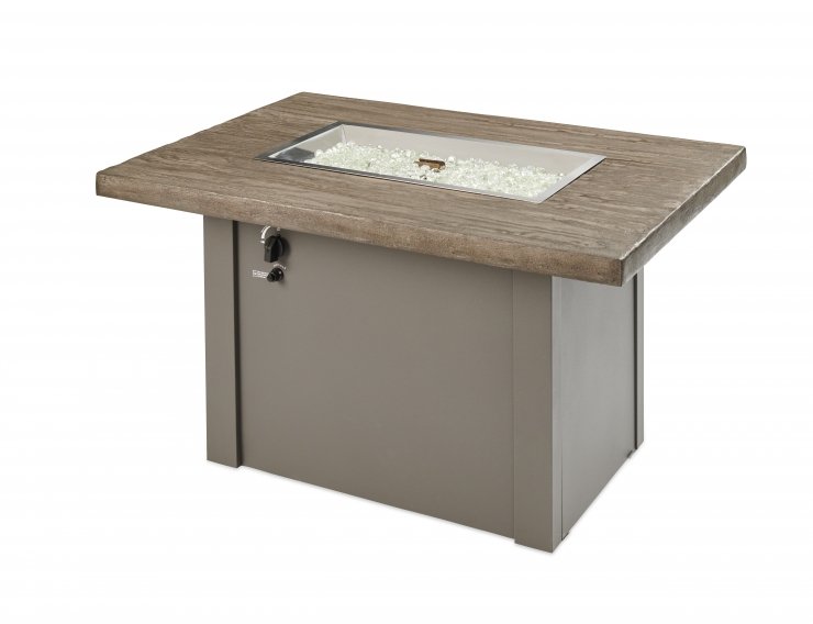 Outdoor Greatroom Company Driftwood Havenwood Rectangular Gas Fire Pit Table