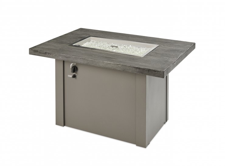 Outdoor Greatroom Company Stone Grey Havenwood Rectangular Gas Fire Pit Table