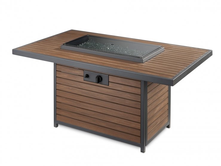 Outdoor Greatroom Company Kenwood Chat Height Rectangular Fire Table