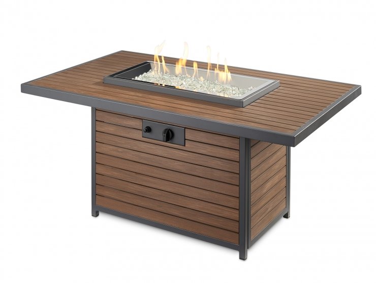 Outdoor Greatroom Company Kenwood Chat Height Rectangular Fire Table