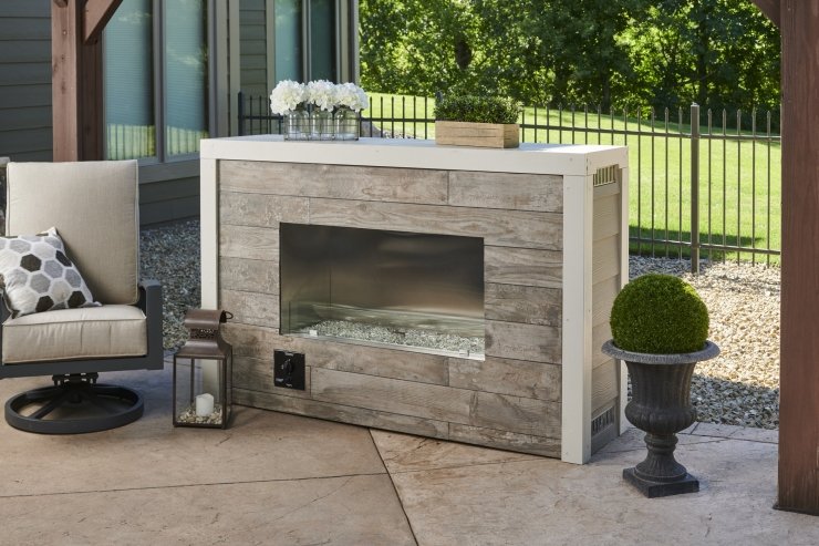 Outdoor Greatroom Company 40 Inch Linear Ready-to-Finish Single Sided Fireplace - Electronic