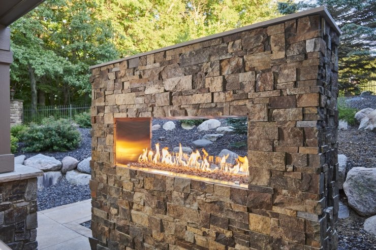 Outdoor Greatroom Company 60 Inch Linear See-Through Ready-to-Finish Fireplace