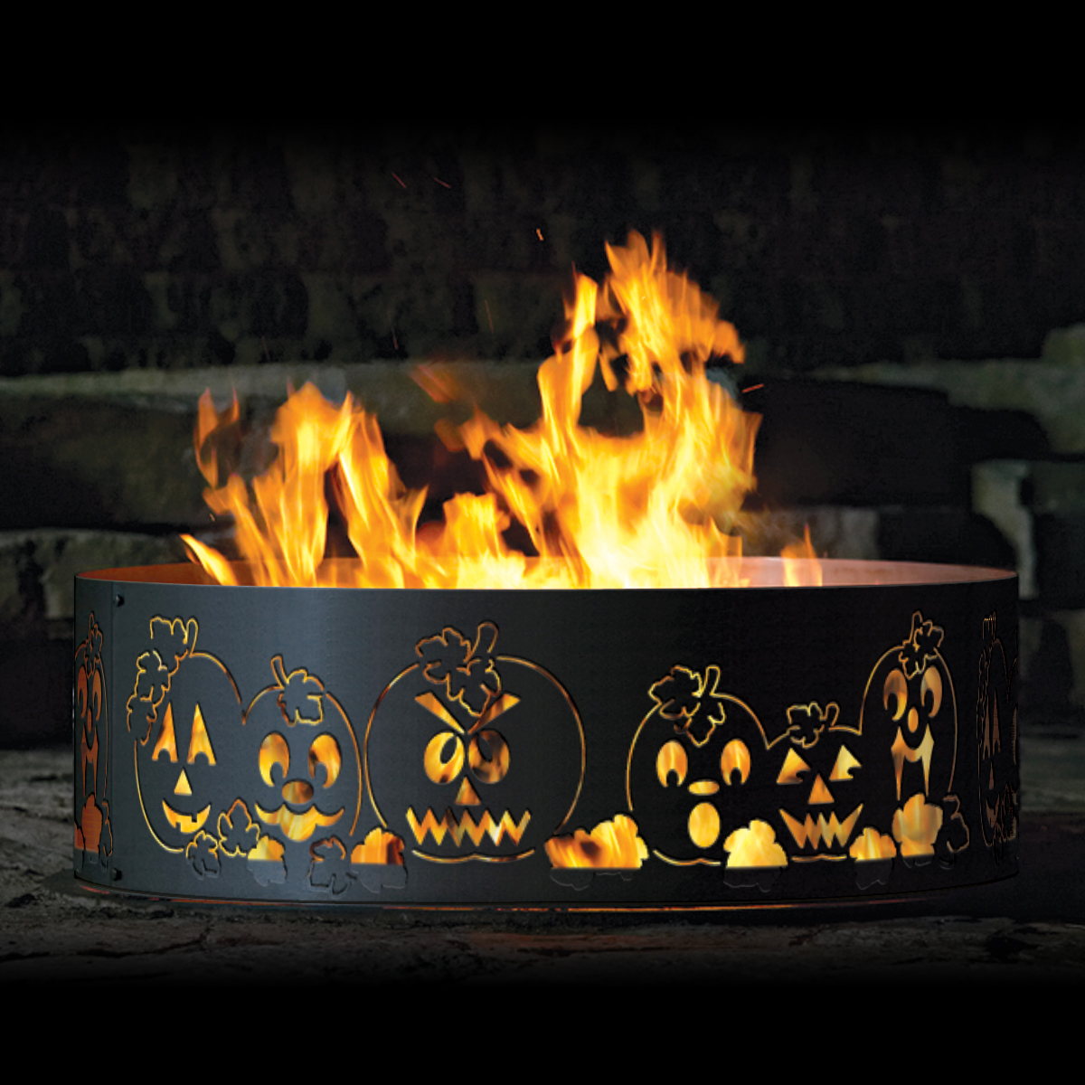 P&D Metal Works Autumn Harvest Wood Burning Fire Ring
