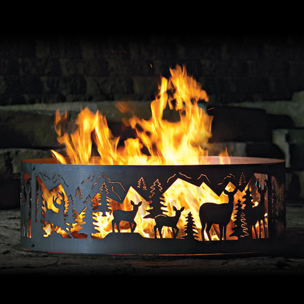 P&D Metal Works Whitetail Wood Burning Fire Ring