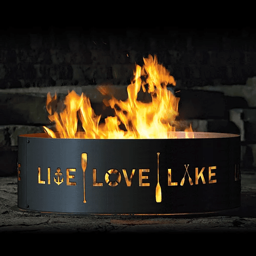 P&D Metal Works Live Love Lake Wood Burning Fire Ring