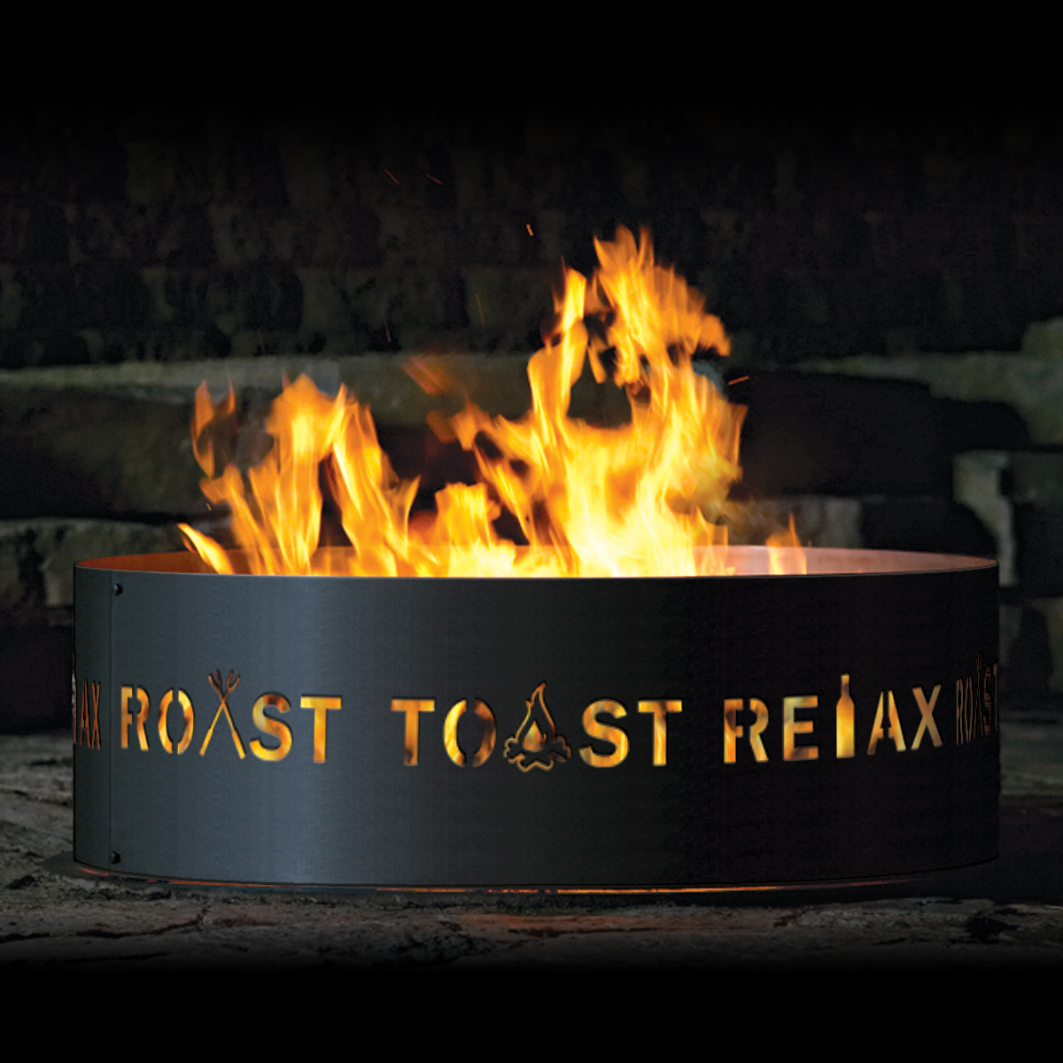 P&D Metal Works Roast Toast and Relax Wood Burning Fire Ring
