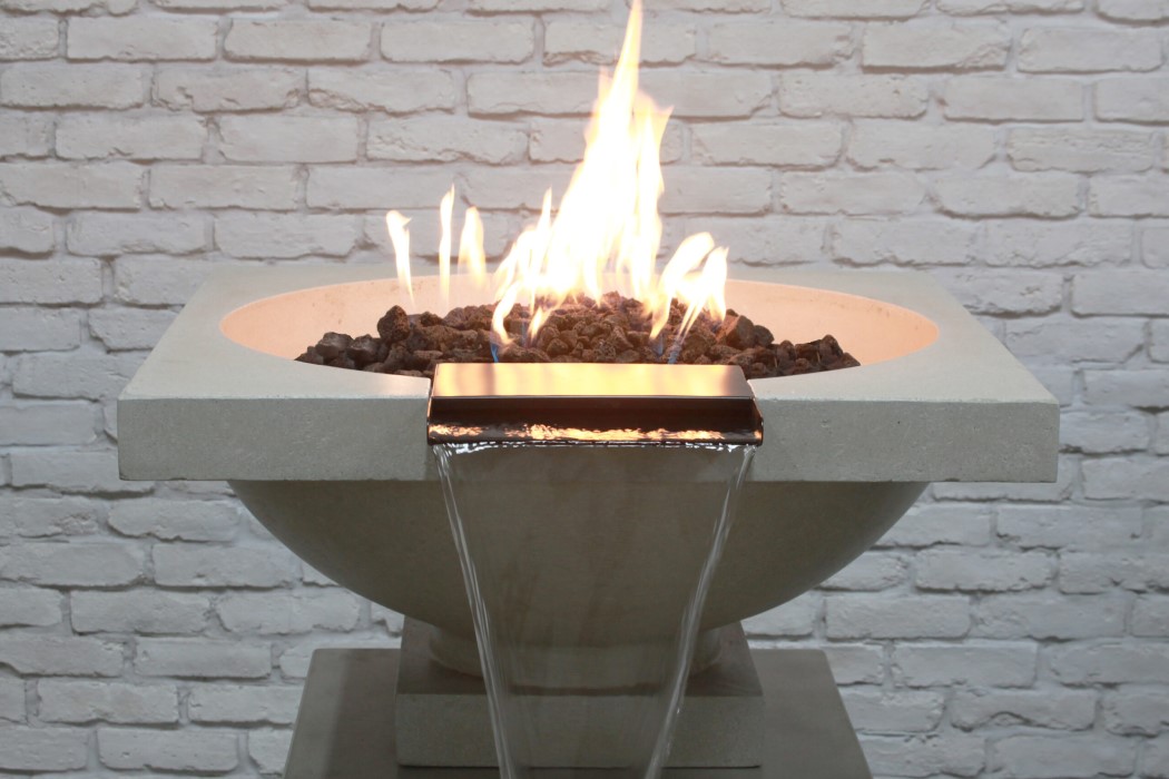 Prism Hardscapes Ibiza Gas Fire and Water Bowl - Match Lit
