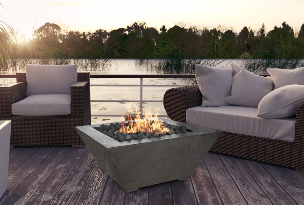 Prism Hardscapes Lombard Gas Fire Bowl - Match Lit