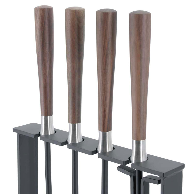 Pilgrim Hampton Walnut Handle Fireplace Tool Set