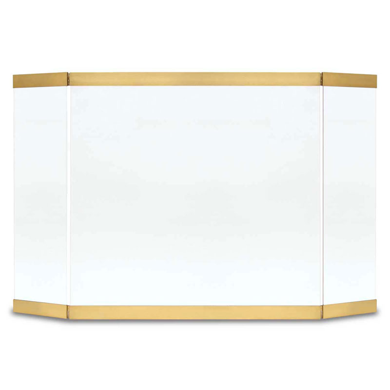 Pilgrim Modern Tri Panel Glass Fireplace Screen