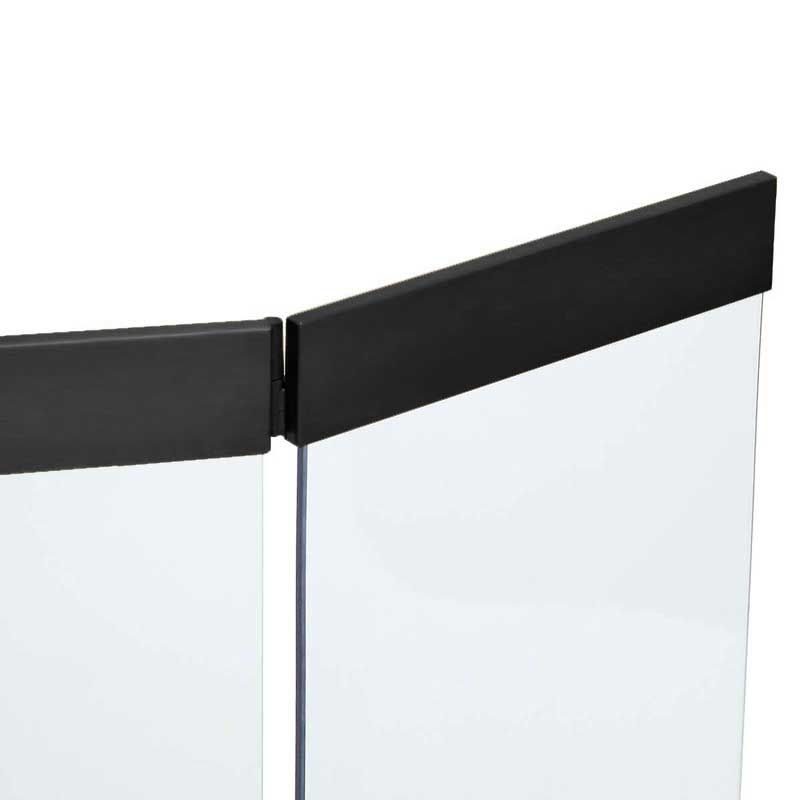 Pilgrim 46 inch Modern Matte Black Tri-Panel Glass Fireplace Screen