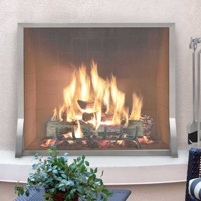 Pilgrim 44 Inch Newport Stainless Steel Fireplace Screen