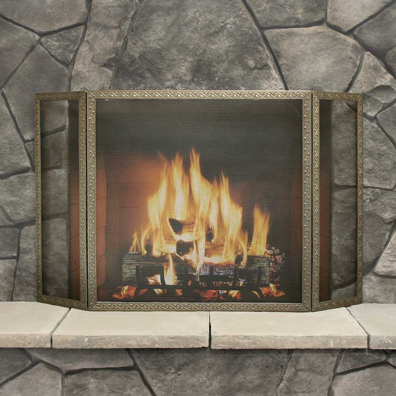 Pilgrim Ballard Embossed Tri Panel Fireplace Screen