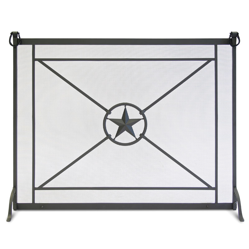 Pilgrim Single Panel Western Star Fireplace Screen