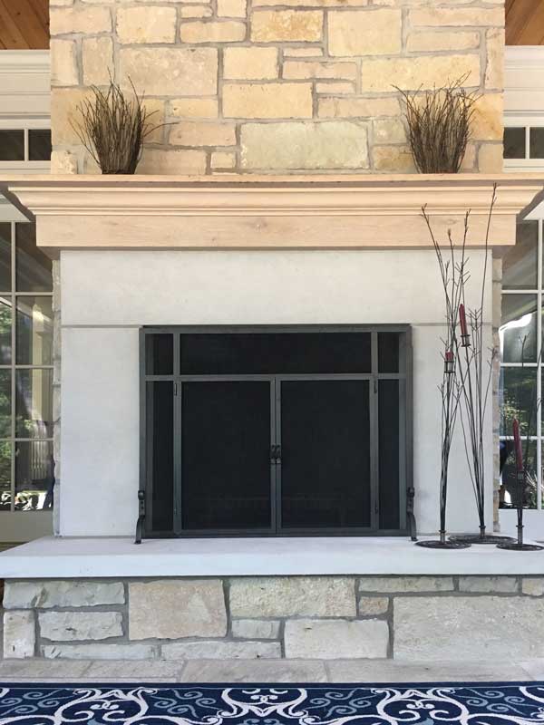 Pilgrim 39 Inch Forged Iron Fireplace Screen with Doors