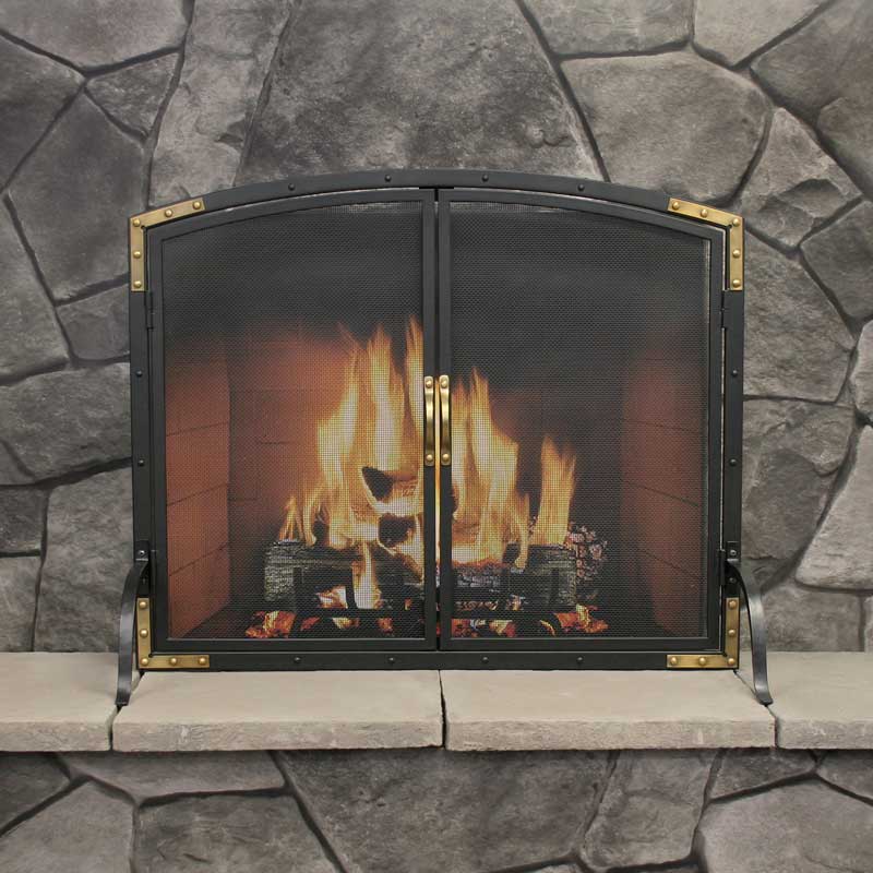 Pilgrim Refined Rivet Mesh Fireplace Screen