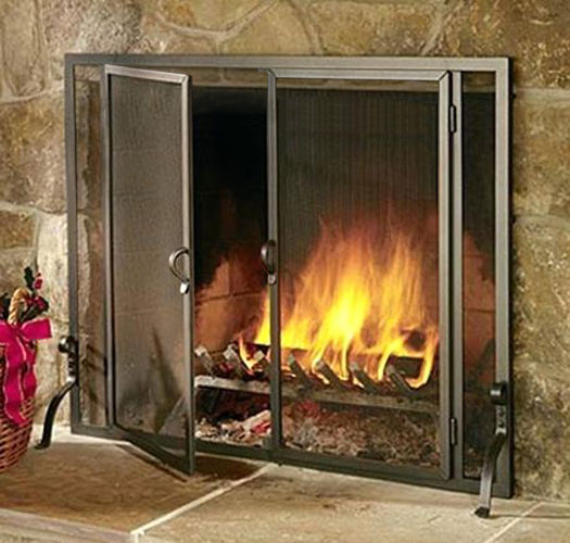 Pilgrim 44 Inch Flat Firescreen with Full Height Doors